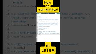 How to highlight text in LaTeX | Short tutorial | Hindi/Urdu #latex #tutorial #tipsandtricks How to highlight text in LaTeX | Short tutorial | Hindi/Urdu #latex #tutorial #tipsandtricks