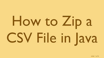 How to Zip a CSV File in Java