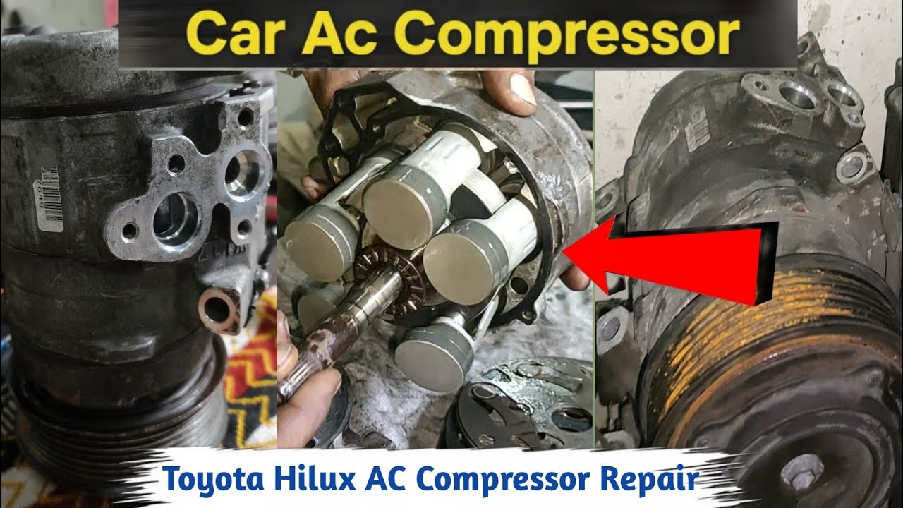 Toyota Hilux AC Compressor Repair | No Pressure Problem Fixed | Full Cleaning & Reassembly
