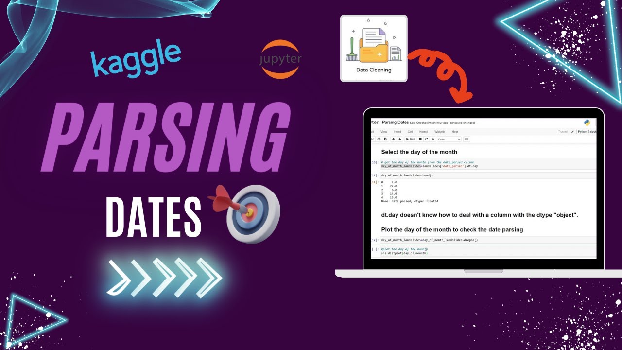 Parsing Dates| Data cleaning tutorial 2| Python libraries #education # ...