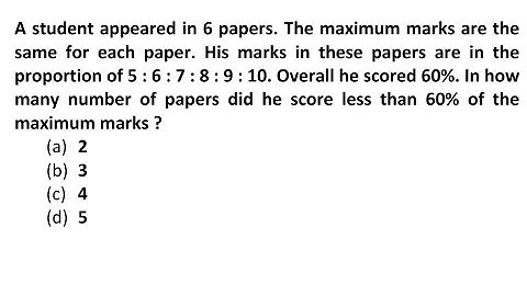 2021_IAS_Qn C10. A student appeared in 6 papers. The maximum marks are the same for each paper. ....