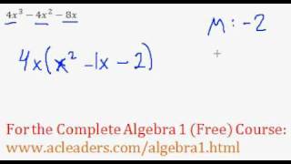 (Algebra 1) Polynomials - Factoring Polynomials Completely - Question #1