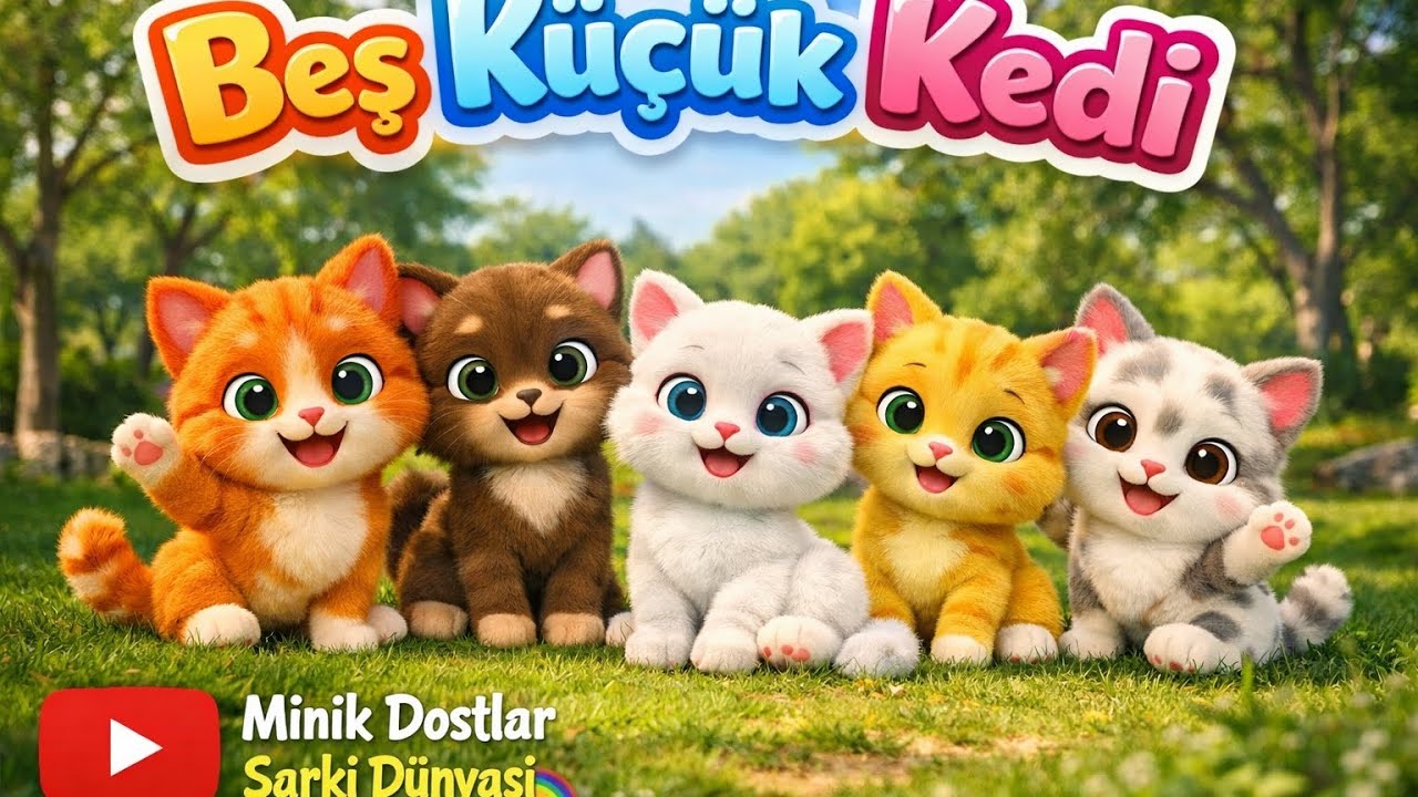 Beş Küçük Kedi 🐱 | Sayıları Öğreten Eğlenceli Çocuk Şarkısı | Minik Dostlar