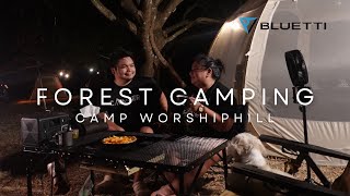 Forest Camping | Bluetti PV120 and EB3A | Camp Worship Hill