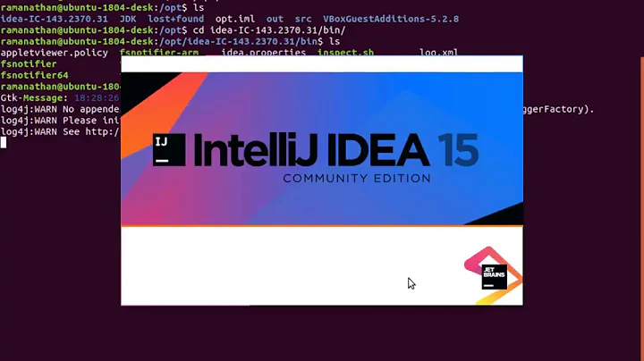 IntelliJ IDEA 15 Community Edition installation in Ubuntu 18.04 LTS