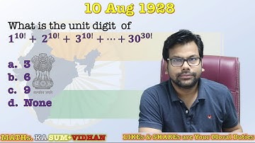 Maths ka SUM+Vidhan: 3  : 10 Aug 1928 : Learning More than You expected