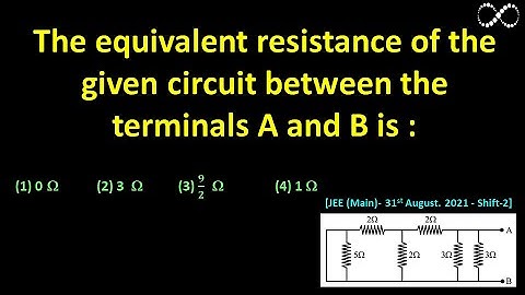 The equivalent resistance of the: Equivalent resistance [JEE (Main)- 31st August. 2021 - Shift-2]
