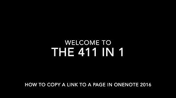 How to Copy a Link to a Page in OneNote 2016