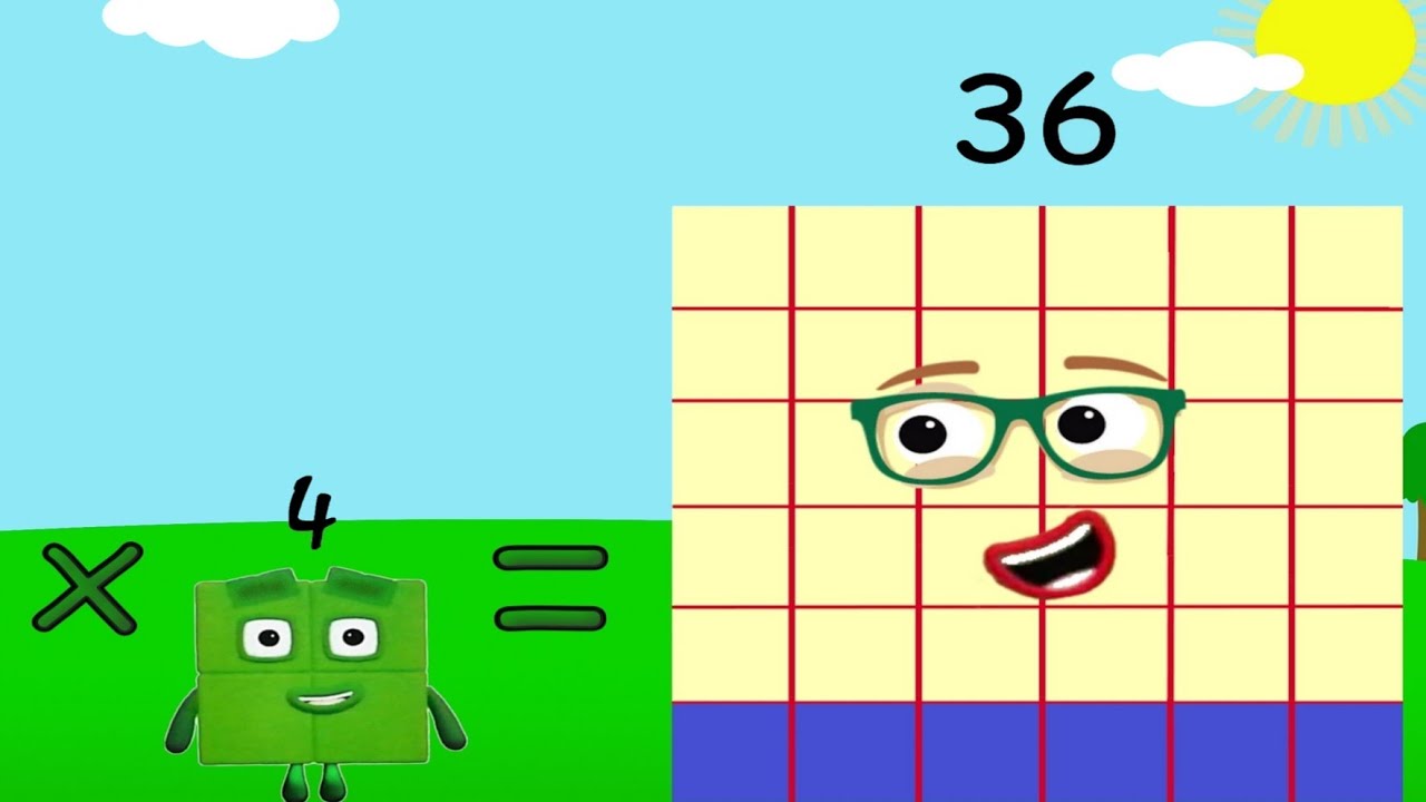 Numberblocks Multiplying By Four 4 Times Table Counting By Multiples Youtube