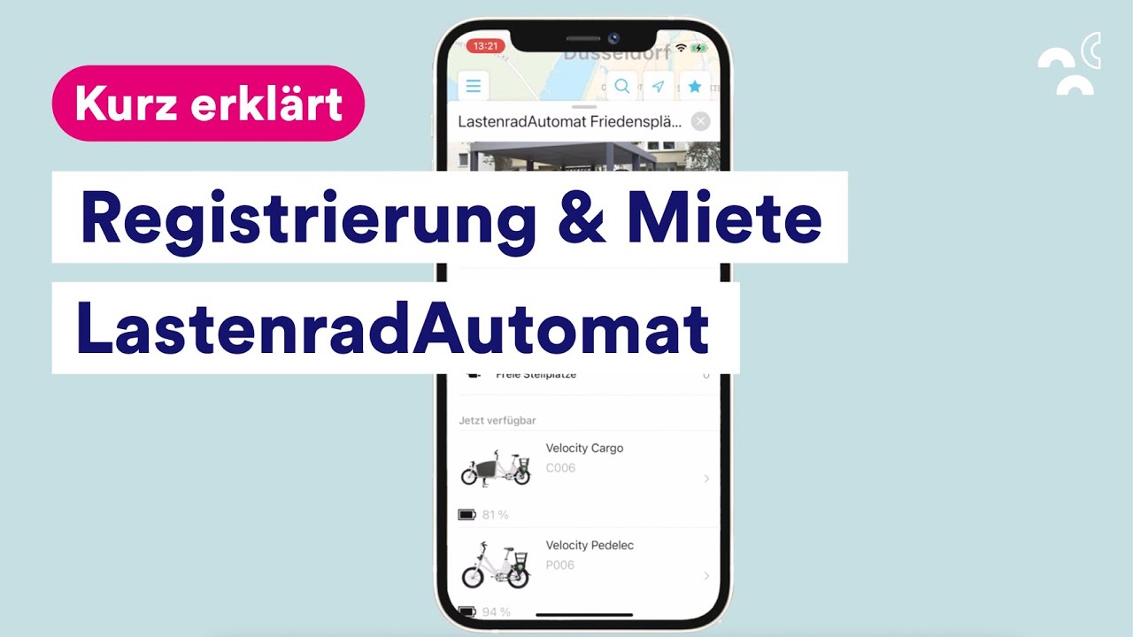 Kurz erklärt: Registrierung & Miete Lastenradautomat