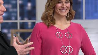 Linea by Louis Dell'Olio Moss Crepe Top with Peplum Detail on QVC