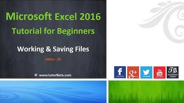 16    File Save & SaveAs Option   Microsoft Excel 2016 Beginner Course