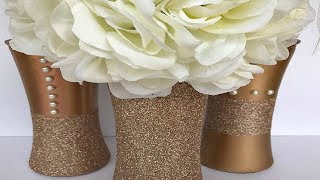 DIY | GOLD CENTERPIECES | UPCYCLE | WEDDING | HOLIDAY