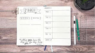 March Monthly Overview + Weekly Bullet Journal Plan With Me