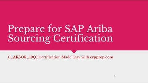 SAP Ariba Sourcing C_ARSOR_19Q1 Certification Guide