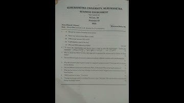 Business Environment B.Com 6th Sem KUK Previous Year Paper 2022