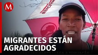 "Nos han abierto todas las puertas": Caravana migrante llega a Tehuacán, en Puebla