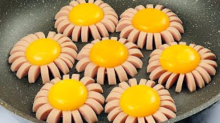 Simple and delicious recipe! Only sausages and eggs! You will be delighted  4K