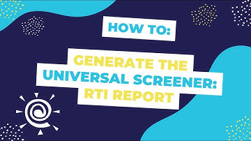 Classworks Minute  l Universal Screener: RtI Report