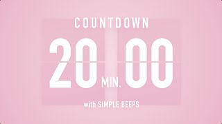 20 Min Countdown Flip Clock Timer / Simple Beeps 🌸🔔 screenshot 2