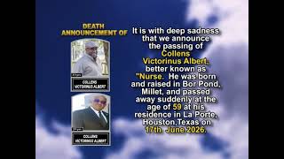 Collens Victorinus Albert ~ Short Obituary