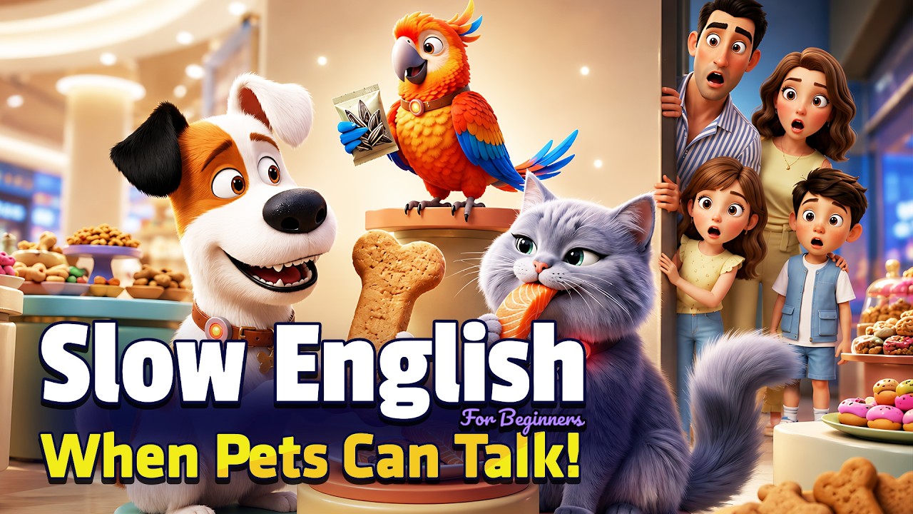 Talking Pets Took Over the Mall! | Easy English Listening Practice (A2)