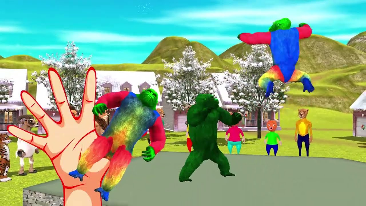 Gorilla Boxing Funny Finger Family Video | Kids Rhymes World