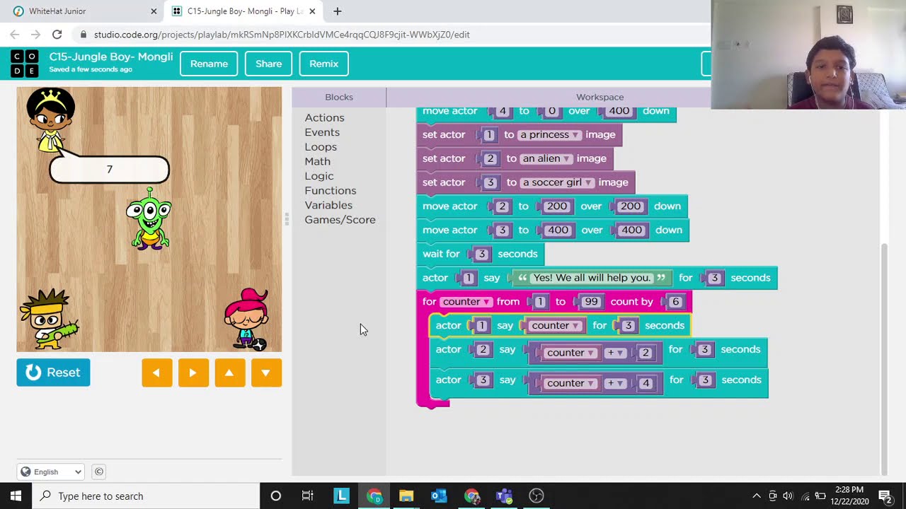 Helping Jeshan, C-15, Whitehat jr project