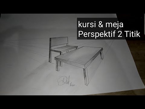 Cara Menggambar Meja dan Kursi  3D  Gambar Perspektif 2 