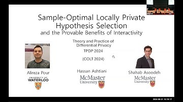 Hassan Ashtiani - Sample-Optimal Locally Private Hypothesis Selection