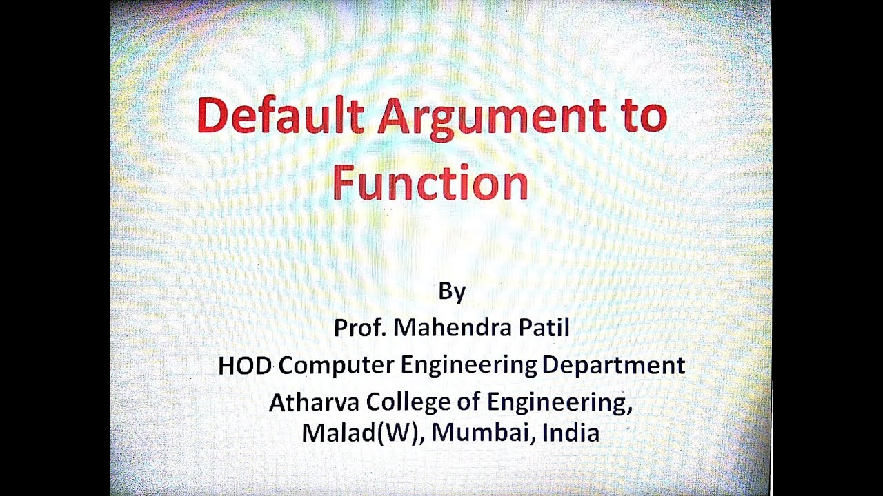 Default Argument - YouTube