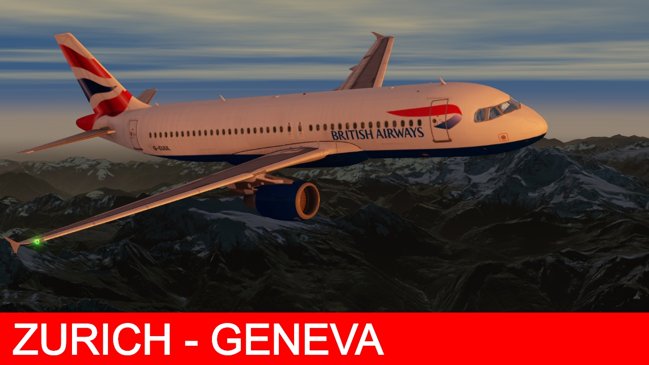 Aerolfy 2 Flight Simulator | British Airways Airbus A320 - Zurich to Geneva [Incredible Lighting]