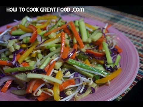 Chinese Salad - Easy Vegan Chinese Salad - Crispy Asian Sesame Salad Recipe