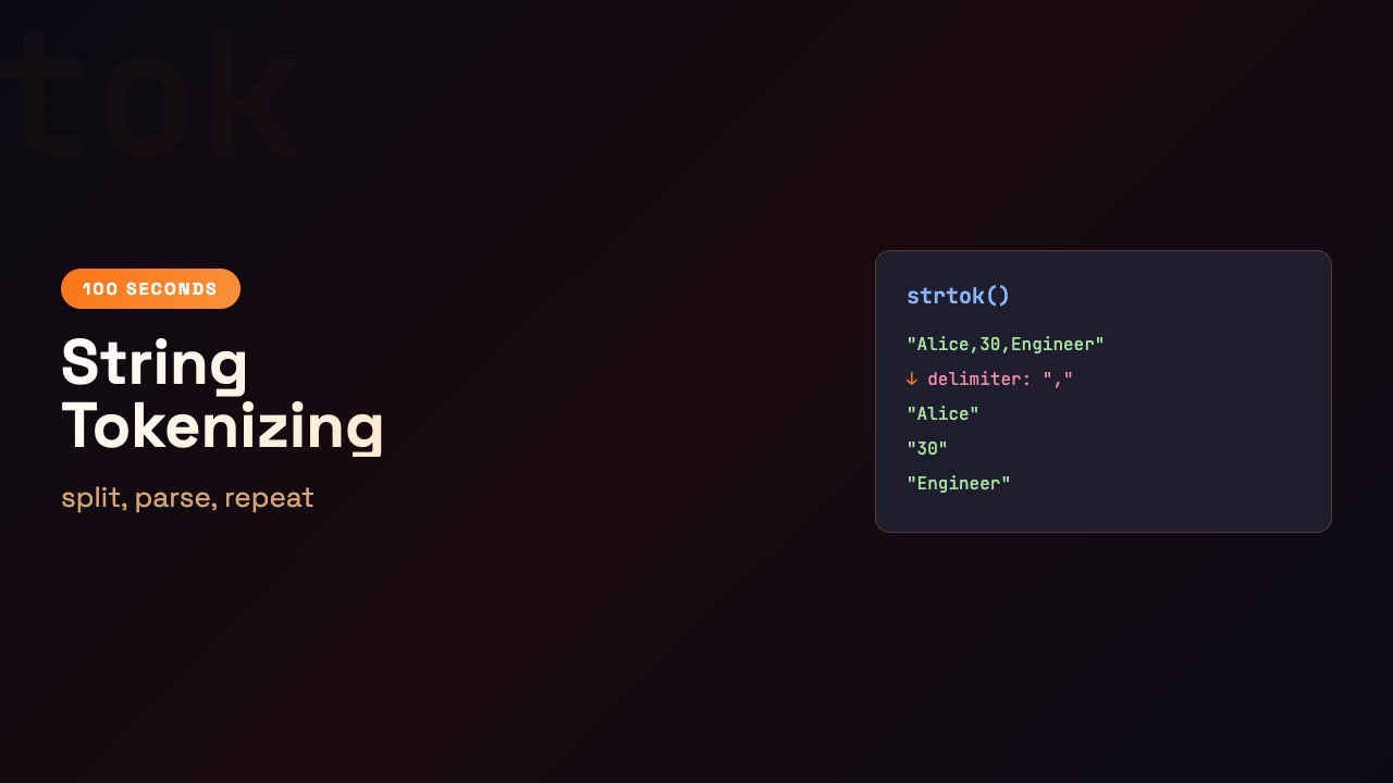 C in 100 Seconds: String Tokenizing — strtok | Episode 33