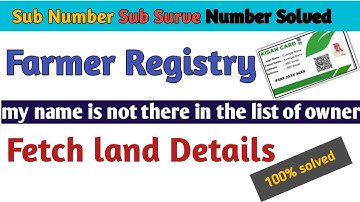 Farmer Registry Problem Solve | Farmer Registry my name is not there list ||