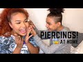 Little Brother Piercing my Ears AT HOME w/ Amazon gun