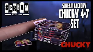 Scream Factory Chucky 4-7 Movie Set With Posters and Prism Sticker Unboxing @TheReviewSpot