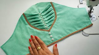 Simple and Stylish Designer Sleeve Design | ब्लाउज स्लीव Cutting & Stitching Step-by-step Tutorial