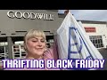 Thrifting on BLACK FRIDAY AT GOODWILL 50% off  *it got CRAZY* +try on Black Friday haul