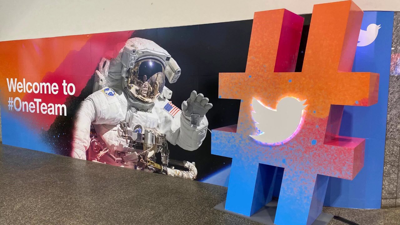 WeCutFoam fabrication of 8ft tall Hashtags Props for Twitter OneTeam