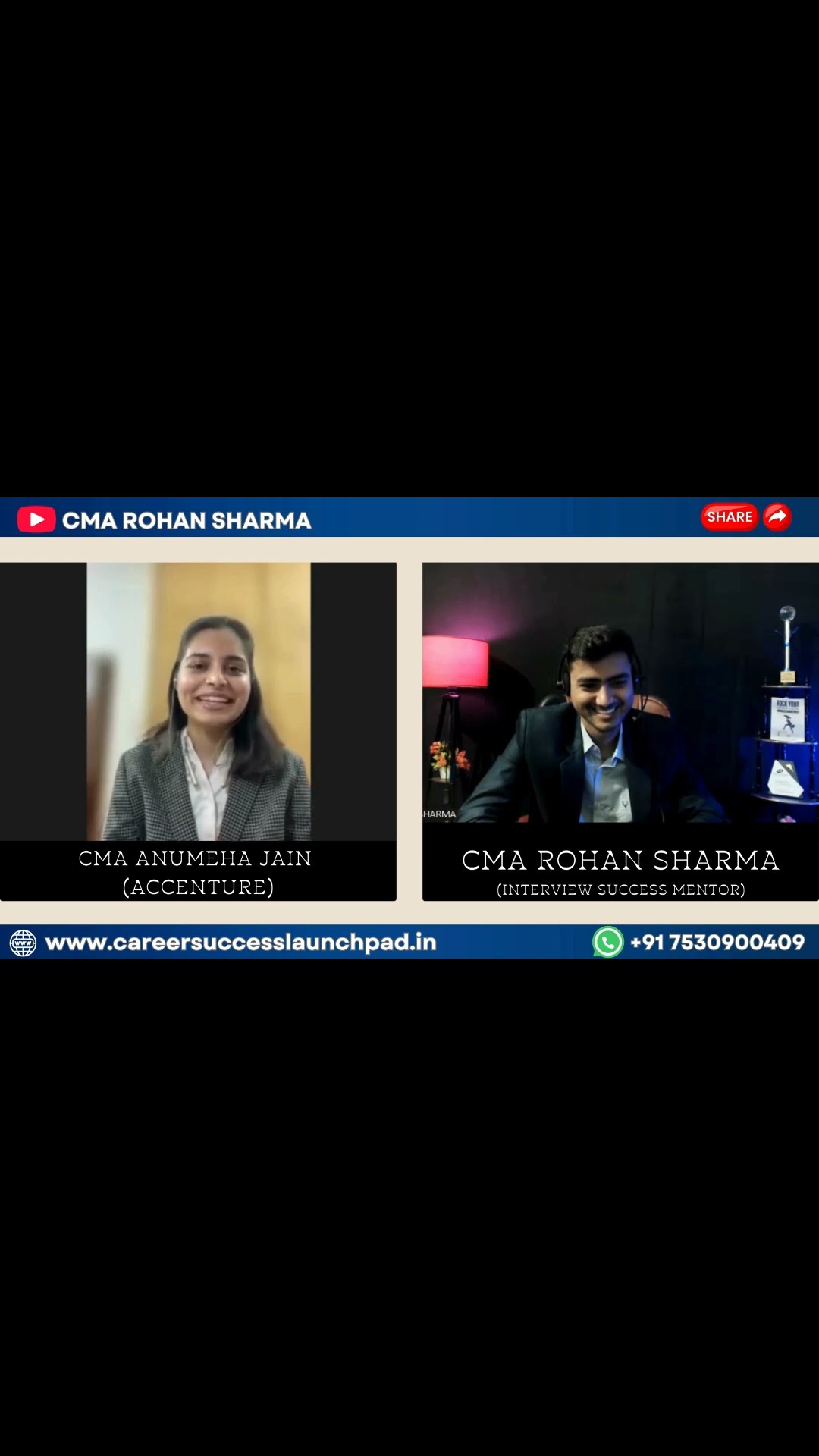 CMA Anumeha Jain video testimonial — CMA placement selection at Accenture | Career Success Launchpad