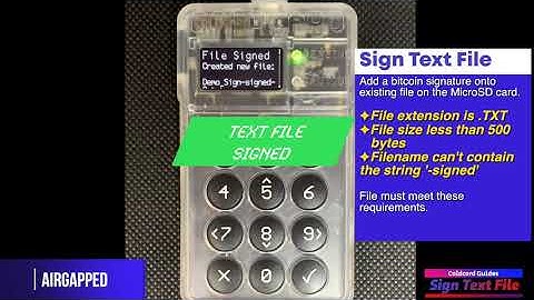 How to sign a message (text) with COLDCARD keys and verify it!