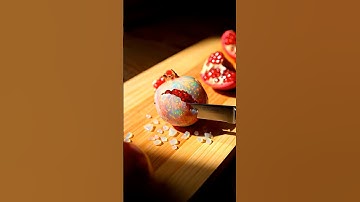 Hypnotic Opal Pomegranate Slicing – Surreal Macro Texture #macrofruit #ASMR #surreal #pomegranate #a