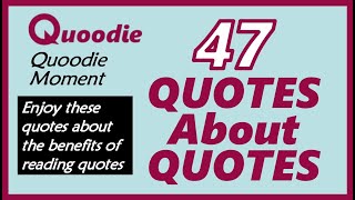 Quoodie Moment --- 47 Quotes About Quotes