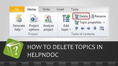 How to delete topics in the HelpNDoc help authoring tool (Step-by-step guide)