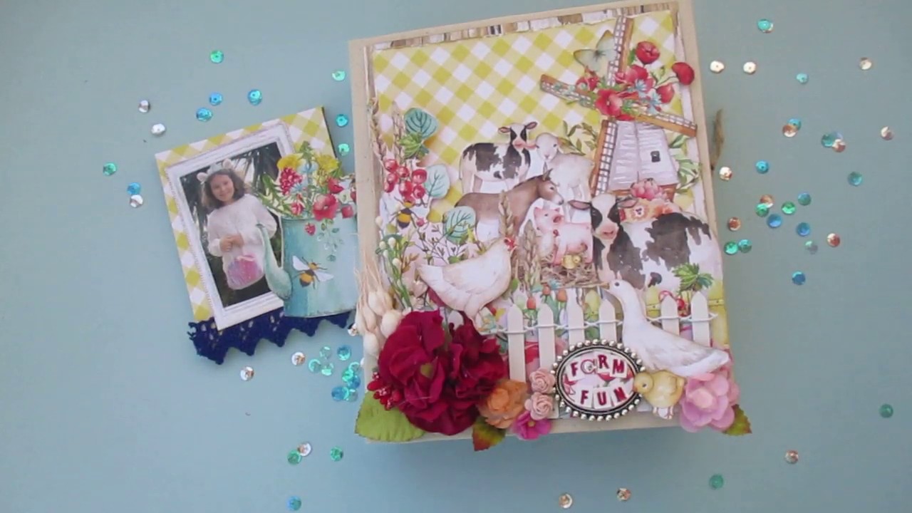 Scrapbook Mini Album- Farm Fun  with Mintay Papers