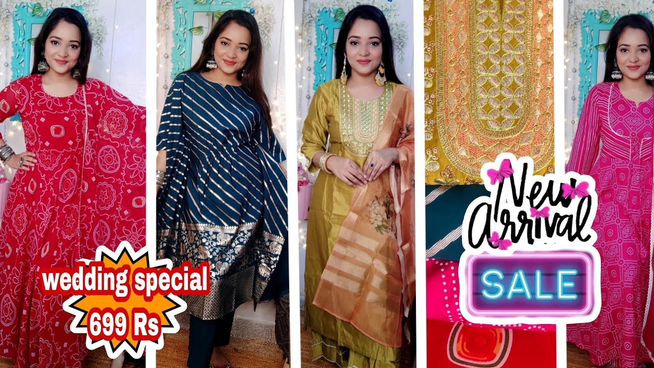 😍👗Latest designer party wear kurta set /sharara set/gown/Amazon