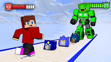 JJ vs Mikey in TRANSFORMERS RUSH  GAME - Maizen Minecraft Animation