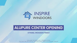 Alupure 4 Panel Center Opening Wooden Finish - Inspire Windoors Product Overview