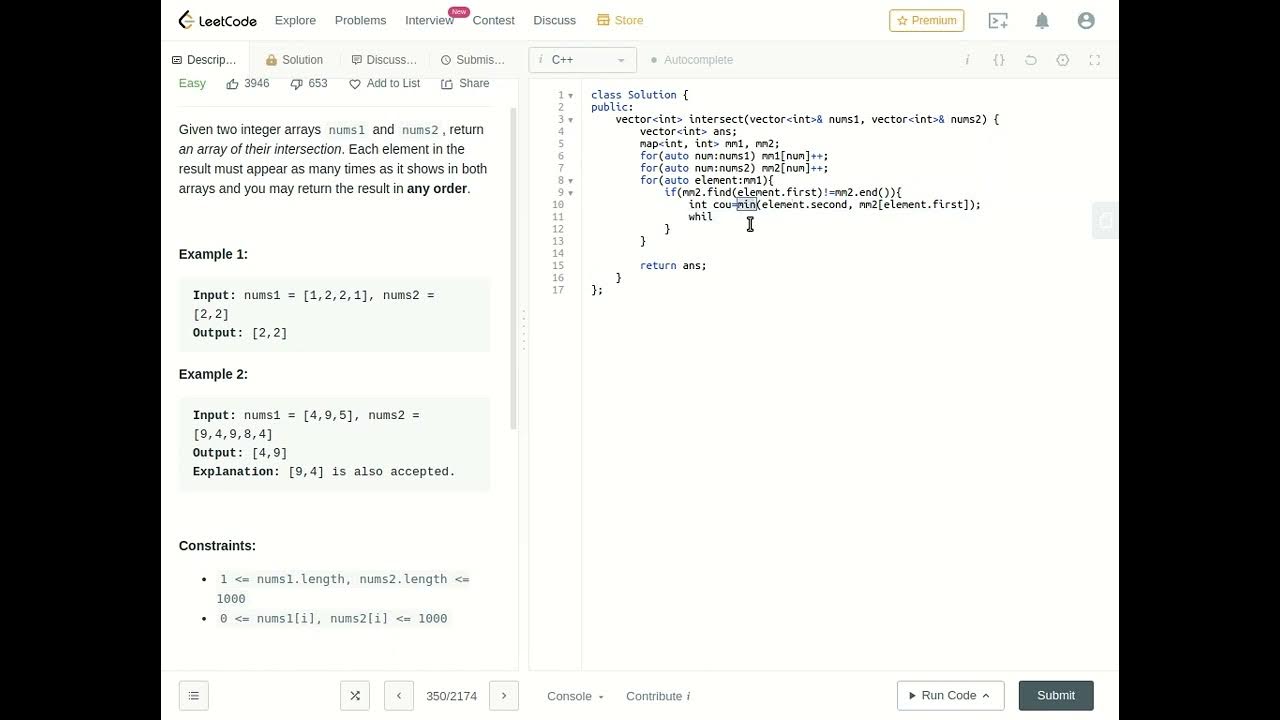 350. Intersection of Two Arrays II | 2 Maps, Followup |Amazon,Google ...